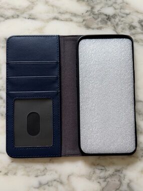 NWT HPOFYNANY Wallet Case for iPhone 17 Air – Dark Blue